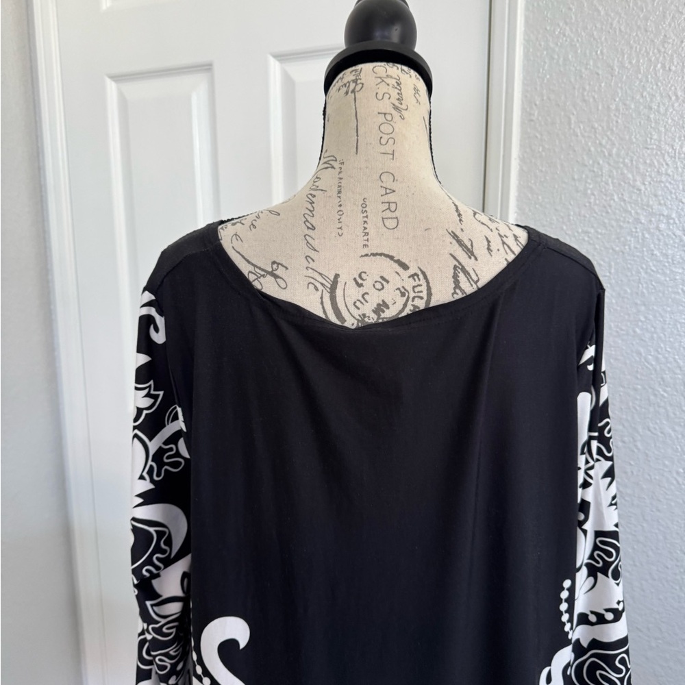 White Mark Charcoal and Ebony Blouse 1 - Picture 6 of 9
